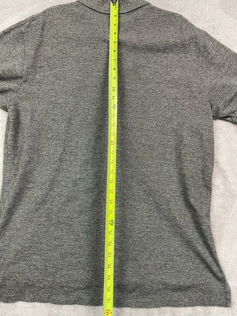 Polo Ralph Lauren Men's XL Gray Marl Cotton Polo Shirt - Short Sleeve -‎ Bolivia
